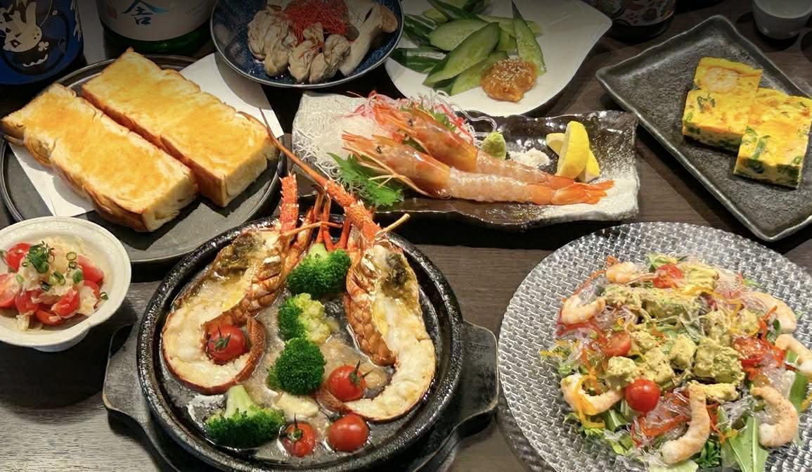 ☆ 2時間飲み放題付き、7品、伊勢海老まるごと海老づくしコース）季節限定